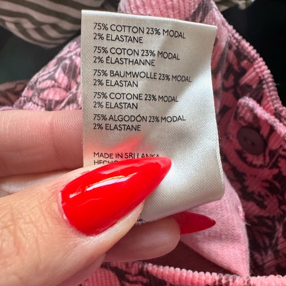 Anthropologie Colette Corduroy Printed Wide Leg Pants 31 Petite - Picture 5 of 6